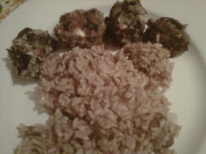 Meatless Meatballs with Red bean/Rice